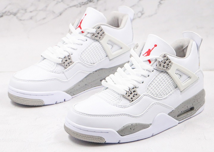 Women Air Jordan 4 Cement White Oreo